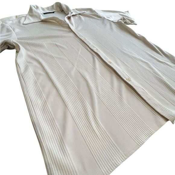 Positano Vintage Ribbed Button-Up Shirt - Made in USA - Men’s Short Sleeve - Picture 2 of 5